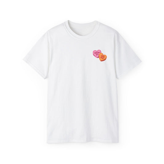 Cute Valentine's Day Unisex Tee with Heart Graphics